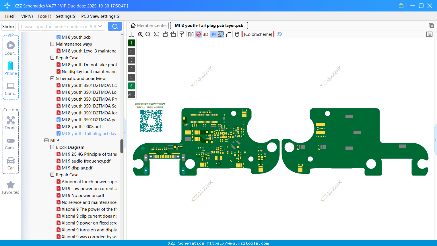 Xiaomi MI 8 Youth-Tail Plug Pcb Layer